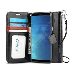 Samsung Galaxy S8 | Samsung Galaxy S8 - Vintage 2-In-1 Læder Etui M. Aftageligt Cover - Sort/Grå - DELUXECOVERS.DK