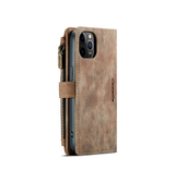 iPhone 12 Pro Max | iPhone 12 Pro Max - CaseMe™ Multifunktionel Læder Etui / Pung - Brun - DELUXECOVERS.DK