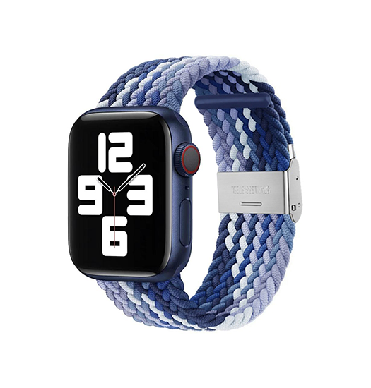 Apple Watch 42mm | Apple Watch (42/44/SE/45mm & Ultra) - Deluxe™ Woven Flettet Loop Rem - Blå - DELUXECOVERS.DK