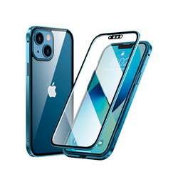 iPhone 13 Mini | iPhone 13 Mini - Full 360⁰ Cover Magnetisk m. Beskyttelseglas - Sierra Blue - DELUXECOVERS.DK