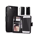 iPhone 6 / 6s | iPhone 6/6s - Vintage 2-In-1 Læder Etui M. Aftageligt Cover - Sort/Grå - DELUXECOVERS.DK