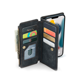 iPhone 13 Mini | iPhone 13 Mini - CaseMe™ Multifunktionel Læder Etui / Pung - Sort - DELUXECOVERS.DK