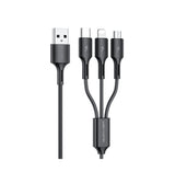 Kabel | WEKOME™ | 3-i-1 USB-A til Lightning / USB-C / MicroUSB - 1.2M - DELUXECOVERS.DK
