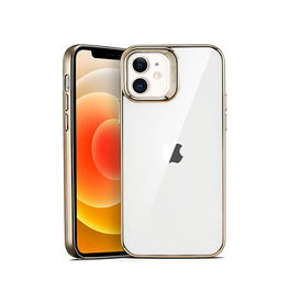 iPhone 12 Mini | iPhone 12 Mini - ESR Pietet™ Tyndt Silikone Cover - M. Guld Kant - DELUXECOVERS.DK