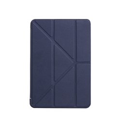 iPad 2/3/4 | iPad 2/3/4 - Orgami Trifold Læder Cover M. Stander - Navy - DELUXECOVERS.DK