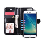 iPhone 7/8 Plus | iPhone 7/8 Plus - Vintage 2-In-1 Læder Etui M. Aftageligt Cover - Sort/Grå - DELUXECOVERS.DK
