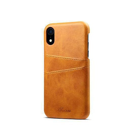 iPhone XR | iPhone XR - NX Design™ Læder Cover M. Kortholder - Lysebrun - DELUXECOVERS.DK
