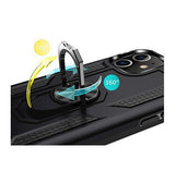 iPhone 12 | iPhone 12 - NX Pro™ Armor Cover m. Ring Holder - Sort - DELUXECOVERS.DK