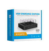 USB Ladestation | LUX™ | Multi USB Ladestation til 4 Enheder QC3.0 - 40W - Sort - DELUXECOVERS.DK