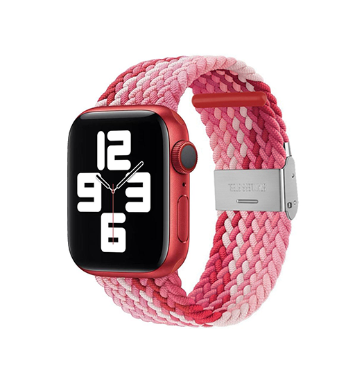 Apple Watch 42mm | Apple Watch (42/44/SE/45mm & Ultra) - Deluxe™ Woven Flettet Loop Rem - Rød - DELUXECOVERS.DK