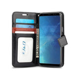 Samsung Galaxy S8 | Samsung Galaxy S8 - Vintage 2-In-1 Læder Etui M. Aftageligt Cover - Sort/Grå - DELUXECOVERS.DK