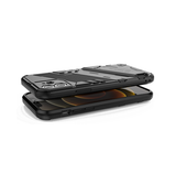 iPhone 12 | iPhone 12 - Eagle™ PRZ Stødsikkert Cover M. Kickstand - Sort - DELUXECOVERS.DK