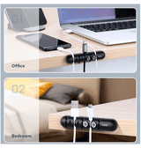 Kabel Beskytter | TOPK™ | Skrivebord Silikone Kabel holder til 5 stk - Sort - DELUXECOVERS.DK