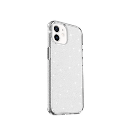 iPhone 12 Mini | iPhone 12 Mini - DeLX™ Glitter Silikone Cover - Sølv - DELUXECOVERS.DK