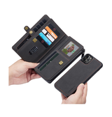iPhone 11 Pro Max | iPhone 11 Pro Max - CASEME™ 2-I-1 Ægte Læder Multietui M. Pung - Sort - DELUXECOVERS.DK