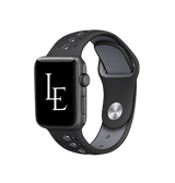 Apple Watch 38mm | Apple Watch (38/40/SE/41/42mm) - L'Empiri™ Silikone Sportsrem - Sort/Grå - DELUXECOVERS.DK