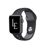 Apple Watch 38mm | Apple Watch (38/40/SE/41mm) - L'Empiri™ Silikone Sportsrem - Sort/Grå - DELUXECOVERS.DK