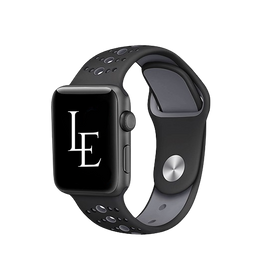 Apple Watch 38mm | Apple Watch (38/40/SE/41mm) - L'Empiri™ Silikone Sportsrem - Sort/Grå - DELUXECOVERS.DK