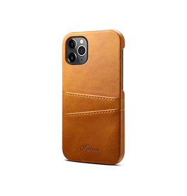 iPhone 12 Pro Max | iPhone 12 Pro Max - NX Design™ Læder Cover M. Kortholder - Lysebrun - DELUXECOVERS.DK