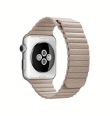 Apple Watch 42mm | Apple Watch (42/44/SE/45mm & Ultra) - Valence™ Loop Læder Rem - Beige - DELUXECOVERS.DK