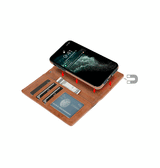 iPhone 12 | iPhone 12 - Vintage 2-In-1 Læder Etui M. Aftageligt Cover - Brun - DELUXECOVERS.DK