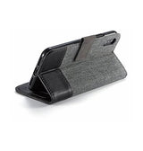 iPhone XS Max | iPhone Xs Max - Muxma Premium Flip Stof Etui - Sort - DELUXECOVERS.DK