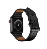 Apple Watch 38mm | Apple Watch (38/40/SE/41/42mm) - L'Empiri™ Verona Ægte Læder Rem - Mat Sort - DELUXECOVERS.DK
