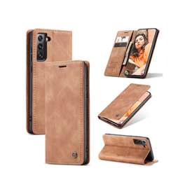 Samsung Galaxy S21+ | Samsung S21+ - CaseMe™ Noble Læder Etui / Pung - Brun - DELUXECOVERS.DK