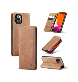 iPhone 13 Pro | iPhone 13 Pro - CaseMe™ Vintage Læder Etui / Pung - Brun - DELUXECOVERS.DK
