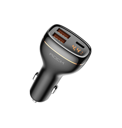 USB oplader | ROCK™ | Premium Oplader til Bil - QC3.0 - 60W - Sort - DELUXECOVERS.DK