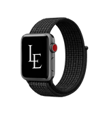 Apple Watch 38mm | Apple Watch (38/40/SE/41/42mm) - L'Empiri™ Nylon Velcro Rem - Sort - DELUXECOVERS.DK