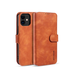 iPhone 12 Mini | iPhone 12 Mini - DG.MING™ Classical Læder Etui / Taske M. Pung - Brun - DELUXECOVERS.DK