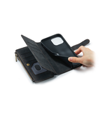 iPhone 13 Mini | iPhone 13 Mini - CaseMe™ Multifunktionel Læder Etui / Pung - Sort - DELUXECOVERS.DK