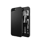 iPhone 7/8 Plus | iPhone 7/8 Plus - MaxGear Carbon Fiber Beskyttelse Cover - Sort - DELUXECOVERS.DK