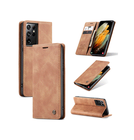 Samsung Galaxy S20 Ultra | Samsung S20 Ultra - CaseMe™ Noble Læder Etui / Pung - Brun - DELUXECOVERS.DK