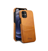 iPhone 12 | iPhone 12 - NX Design™ Læder Cover M. Kortholder - Lysebrun - DELUXECOVERS.DK