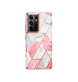 Samsung Galaxy S21 Ultra | Samsung S21 Ultra - UNIQ™ Marble Silikone Cover - Rose Pearl - DELUXECOVERS.DK