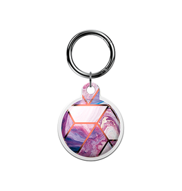 Airtag | AirTag | UNIQ™ Marble Silikone Keychain / Nøglering - Lilla - DELUXECOVERS.DK