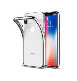 iPhone XS Max | iPhone XS Max - Deluxe™ Frame Silikone Cover - Sølv - DELUXECOVERS.DK