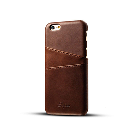 iPhone 6 Plus / 6s Plus | iPhone 6/6s Plus - NX Design™ Læder Cover M. Kortholder - Brun - DELUXECOVERS.DK