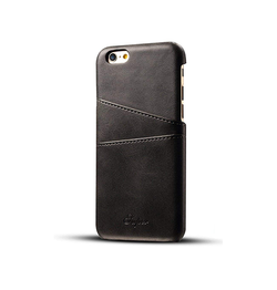 iPhone 6 / 6s | iPhone 6/6s - NX Design Læder Cover M. Kortholder - Sort - DELUXECOVERS.DK