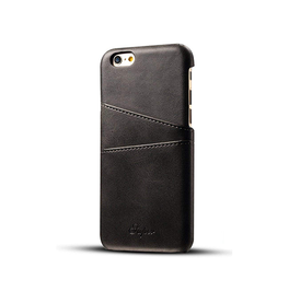 iPhone 6 Plus / 6s Plus | iPhone 6/6s Plus - NX Design™ Læder Cover M. Kortholder - Sort - DELUXECOVERS.DK