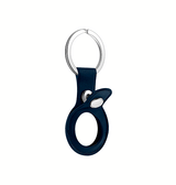 Airtag | AirTag | Retro Diary™ Ægte Læder Keychain / Nøglering - Navy - DELUXECOVERS.DK