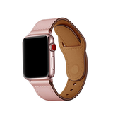 Apple Watch 42mm | Apple Watch (42/44/SE/45/46/49mm) - FINESSE Ægte Læder Rem - Rose - DELUXECOVERS.DK