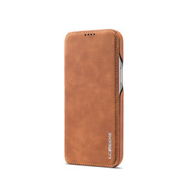 iPhone 13 Mini | iPhone 13 Mini - LC.IMEEKE™ Læder Flip Cover M. Kortholder - Brun - DELUXECOVERS.DK
