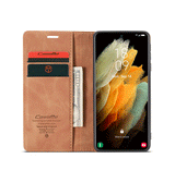 Samsung Galaxy S20 Ultra | Samsung S20 Ultra - CaseMe™ Noble Læder Etui / Pung - Brun - DELUXECOVERS.DK