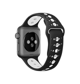 Apple Watch 38mm | Apple Watch (38/40/SE/41mm) - L'Empiri™ Silikone Sportsrem - Sort/Hvid - DELUXECOVERS.DK