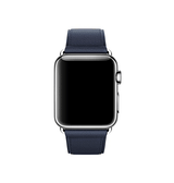 Apple Watch 38mm | Apple Watch (38/40/SE/41mm) - Deluxe™ Classic Ægte Læder Rem - Navy - DELUXECOVERS.DK