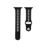 Apple Watch 42mm | Apple Watch (42/44/SE/45mm & Ultra) - L'Empiri™ Silikone Sportsrem - Sort/Hvid - DELUXECOVERS.DK