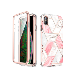 iPhone XS Max | iPhone XS Max - UNIQ™ FULL 360° Marble Silikone Cover - Rose Pearl - DELUXECOVERS.DK